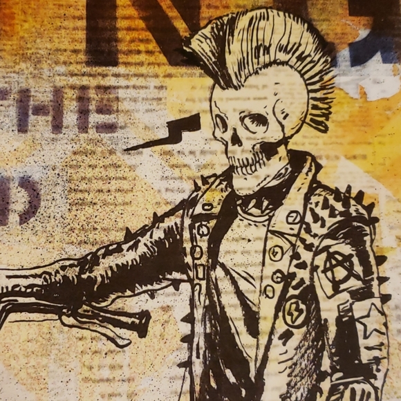 Too Fast King of the Road Skeleton Rider w Mohawk BMX 11"x17" Tattoo Art Print - Picture 5 of 8